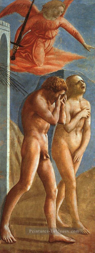 L’expulsion du jardin d’Eden Christianisme Quattrocento Renaissance Masaccio Peintures à l'huile